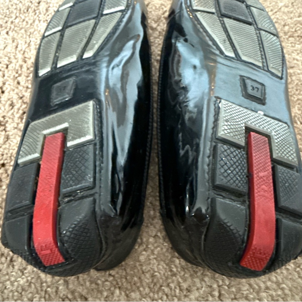 PRADA Black Patent Leather Moccasins Slip On Loafers - Picture 9 of 12